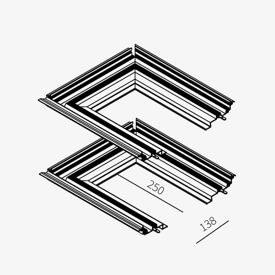 Guide System Couple of head-frames mm138 wide